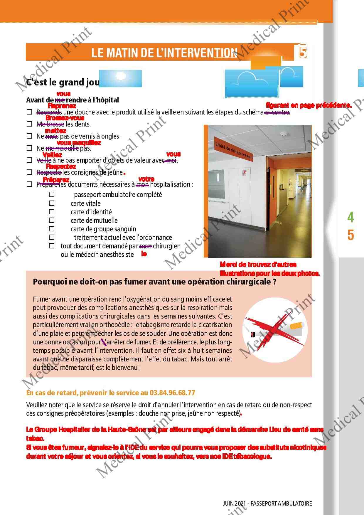 Le matin de l intervention